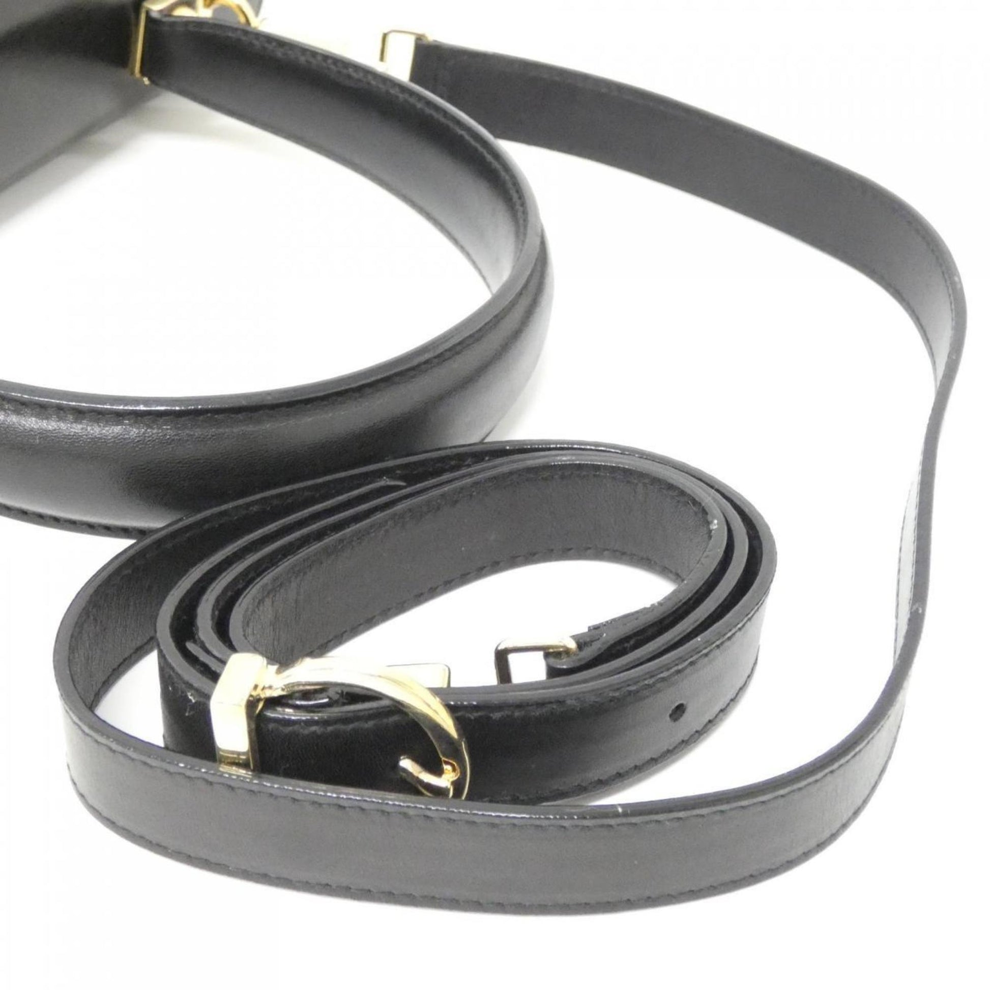 Salvatore Ferragamo Gancini, Black, Leather, handbag