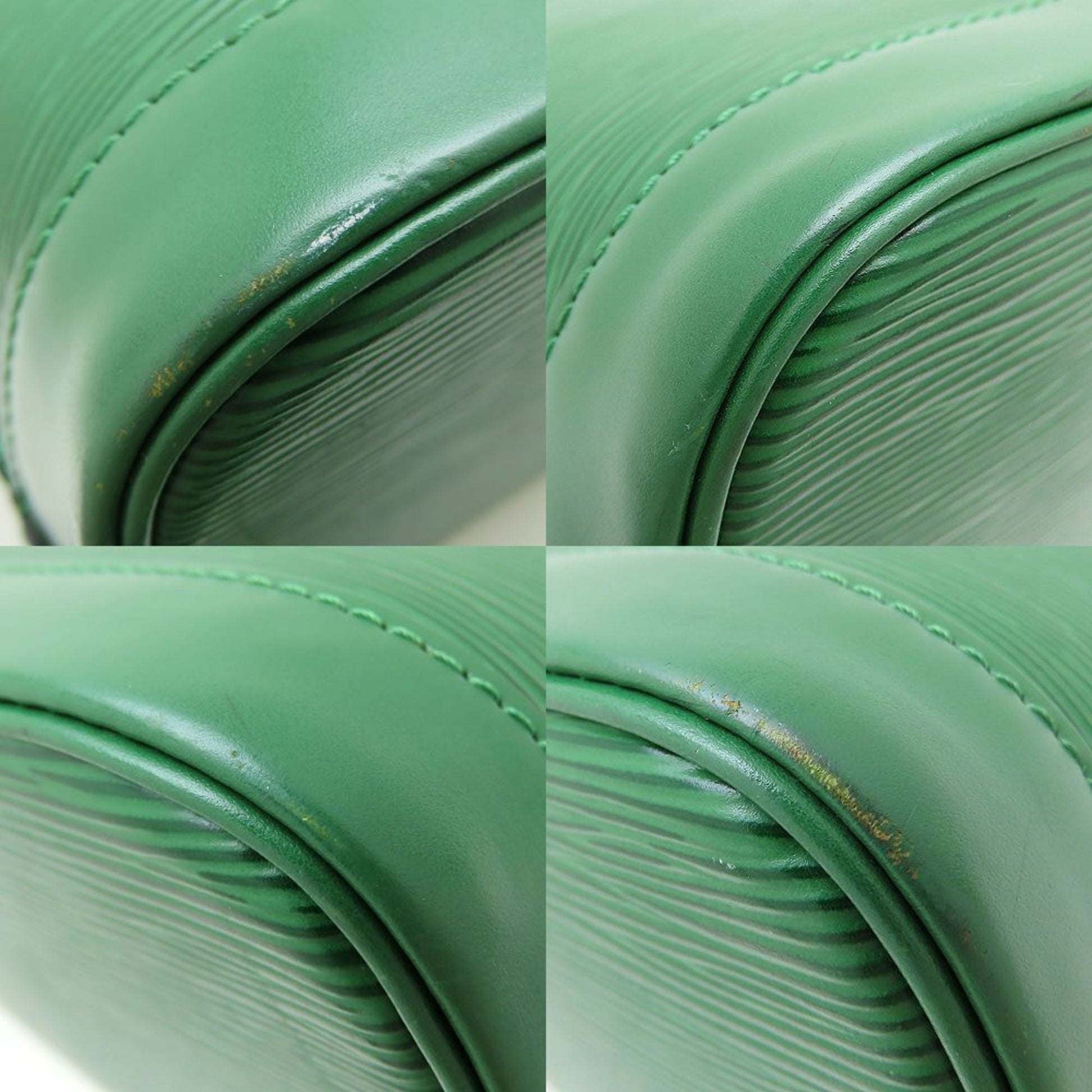 Louis Vuitton Alma, Green, Leather, handbag