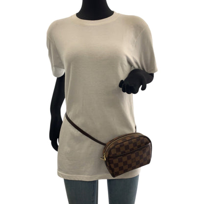 Louis Vuitton Ipanema, Brown, "CANVAS, LEATHER", clutch