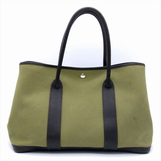 Hermès Garden Party, Khaki, "CANVAS, LEATHER", tote