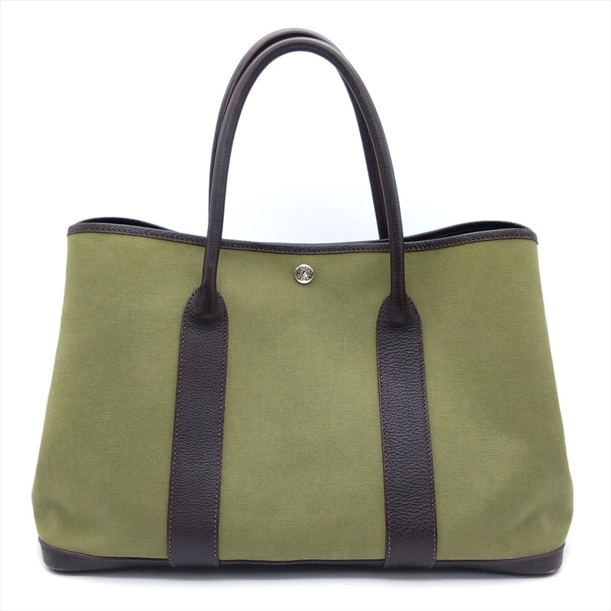 Hermès Garden Party, Khaki, "CANVAS, LEATHER", tote