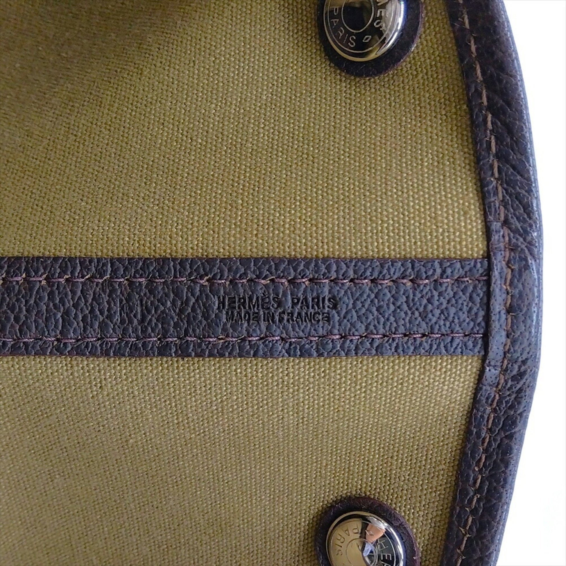 Hermès Garden Party, Khaki, "CANVAS, LEATHER", tote