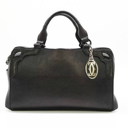 Cartier Marcello, Black, Leather, handbag