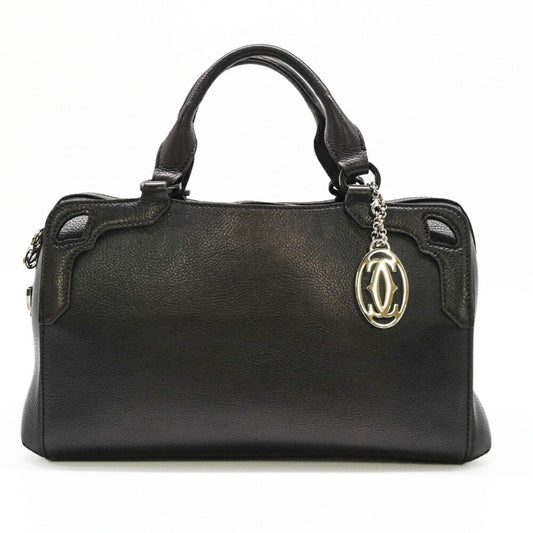 Cartier Marcello, Black, Leather, handbag