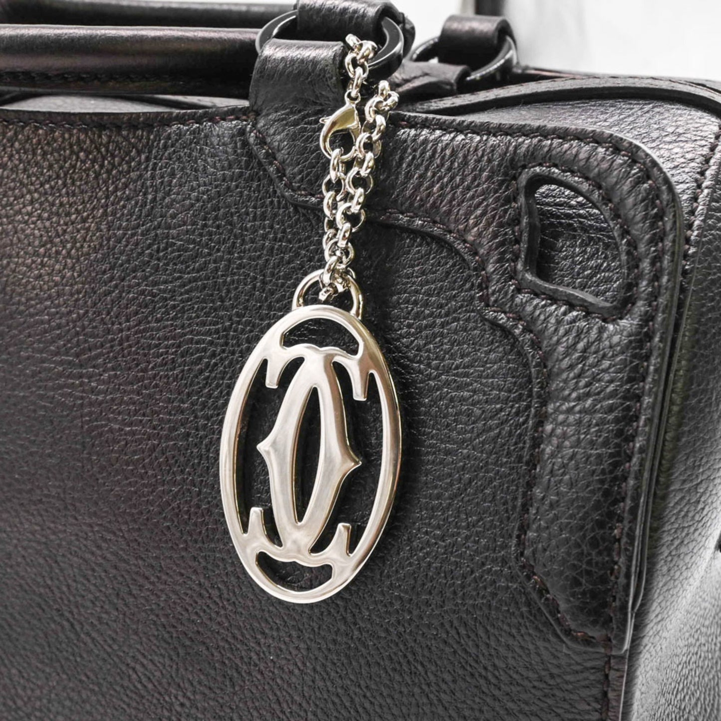 Cartier Marcello, Black, Leather, handbag