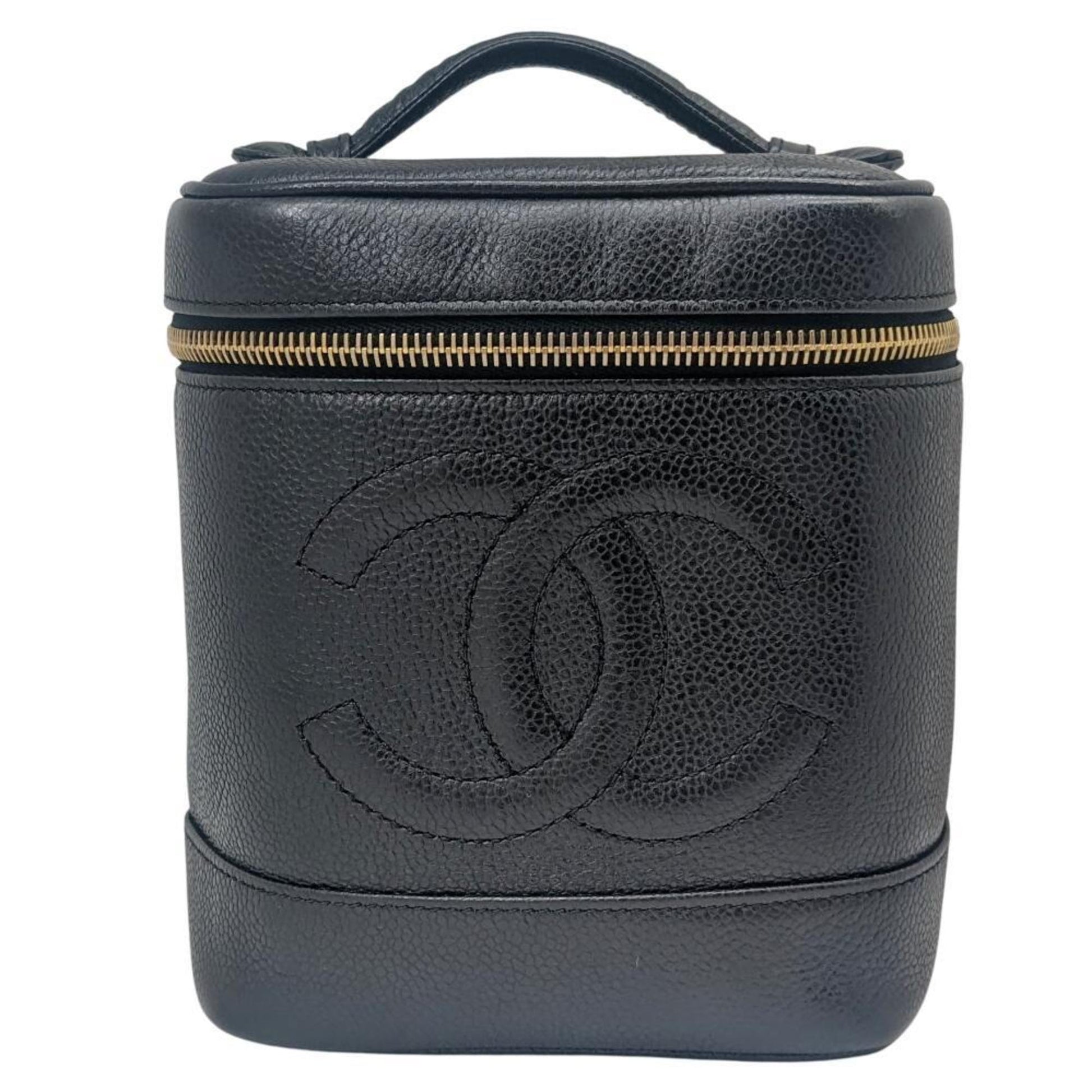 Chanel Vanity, Black, Leather, clutch