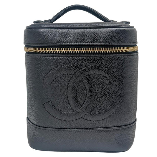 Chanel Vanity, Black, Leather, clutch