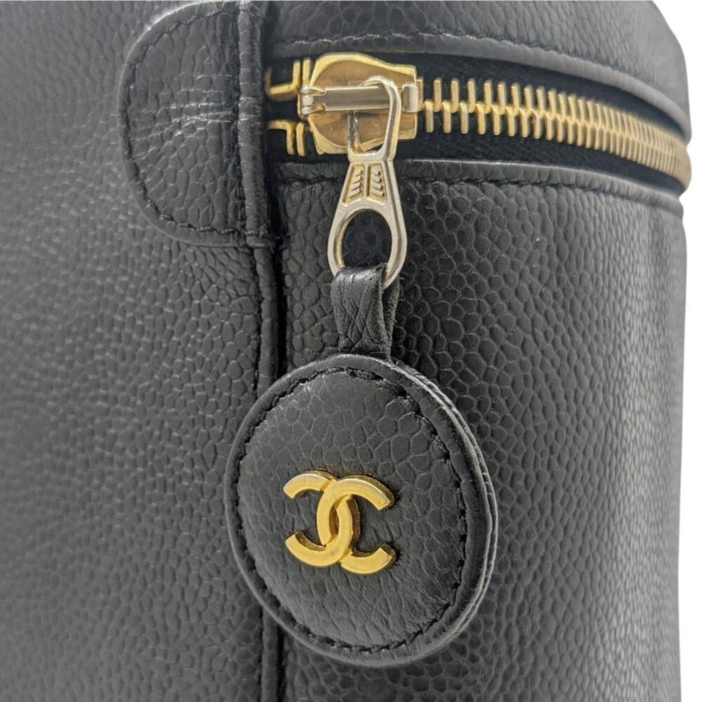 Chanel Vanity, Black, Leather, clutch