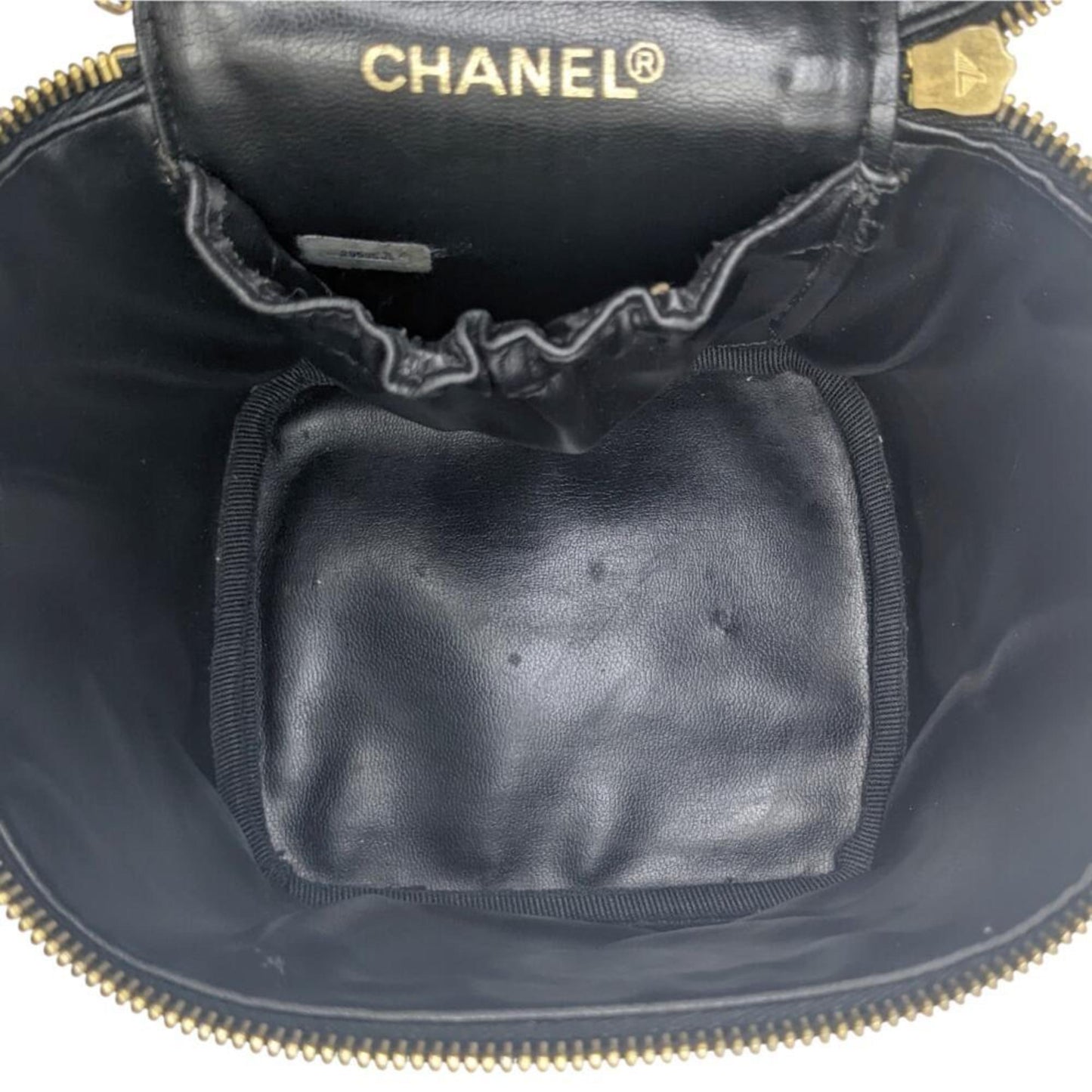 Chanel Vanity, Black, Leather, clutch