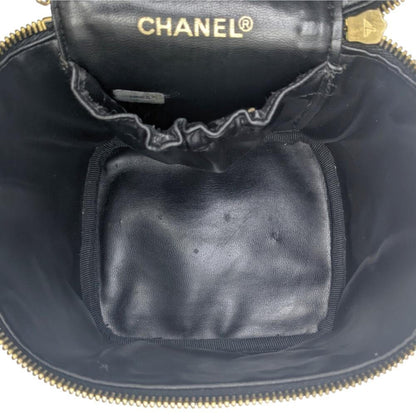 Chanel Vanity, Black, Leather, clutch