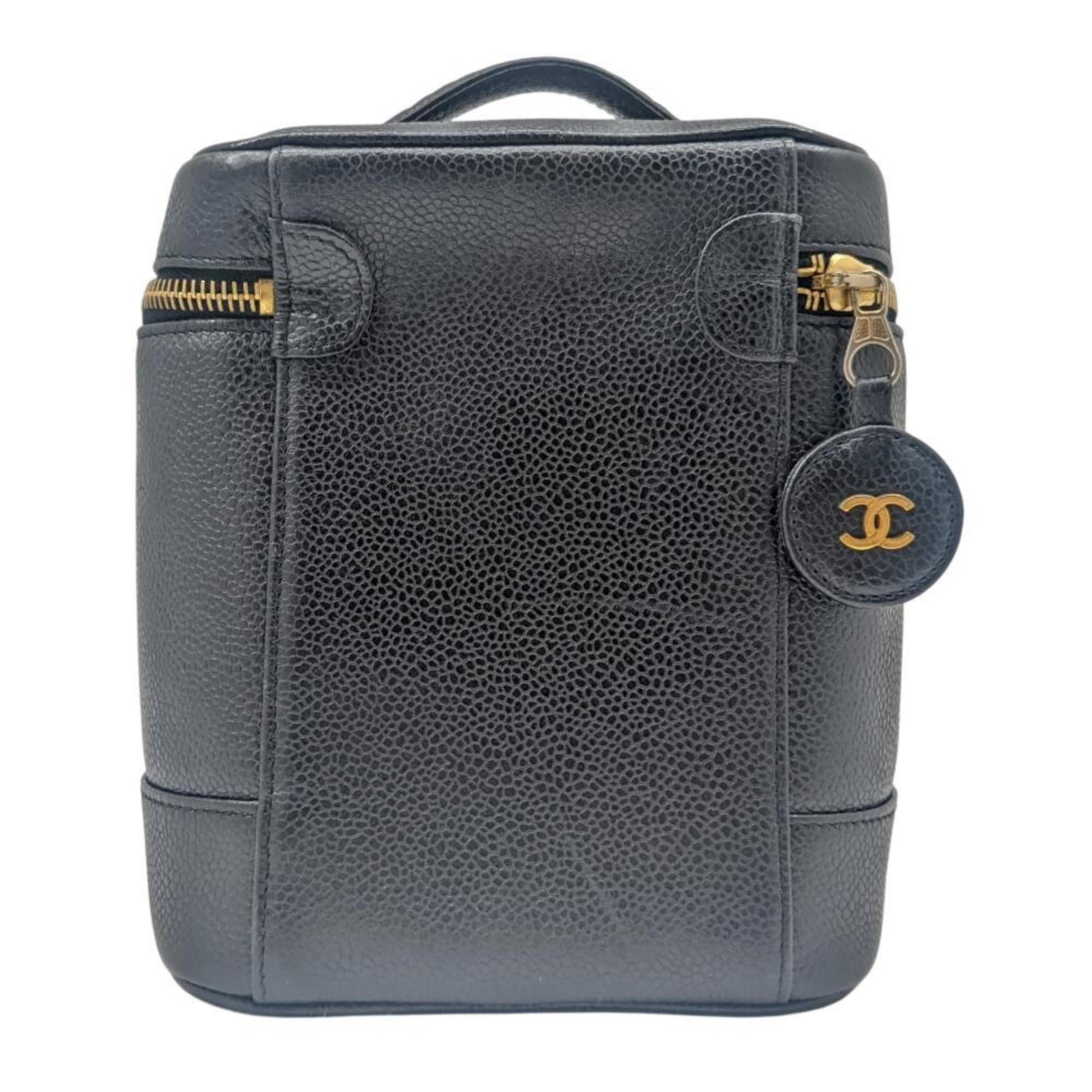Chanel Vanity, Black, Leather, clutch