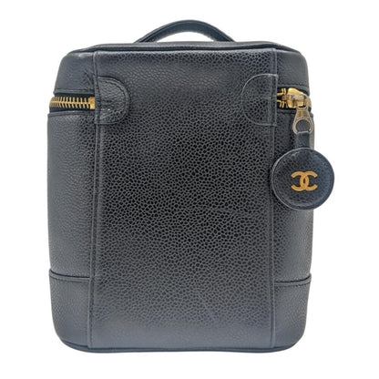 Chanel Vanity, Black, Leather, clutch