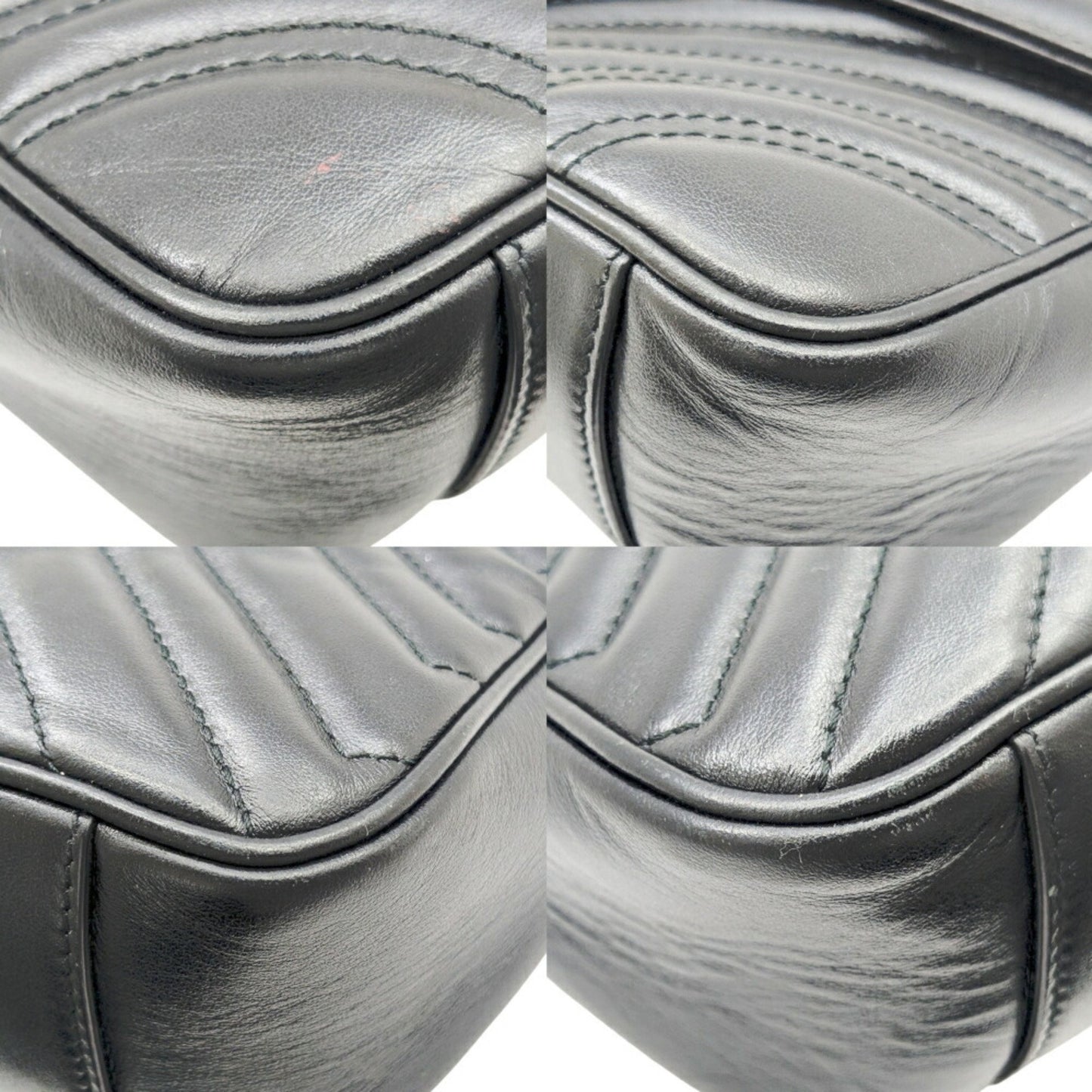 Gucci GG Marmont, Black, Leather, shoulder