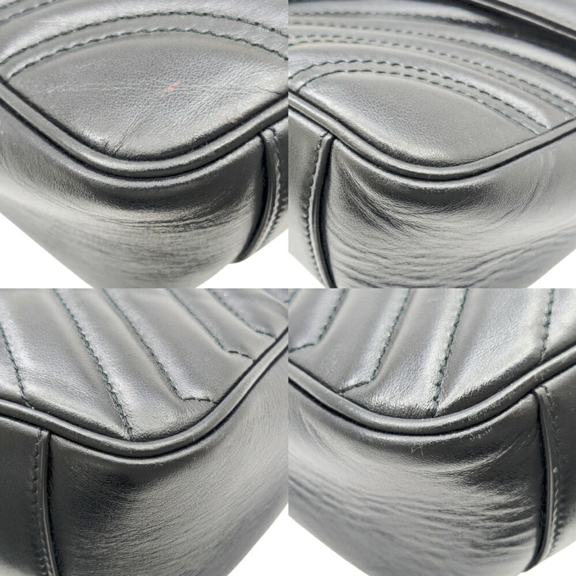 Gucci GG Marmont, Black, Leather, shoulder