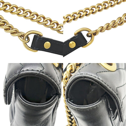 Gucci GG Marmont, Black, Leather, shoulder
