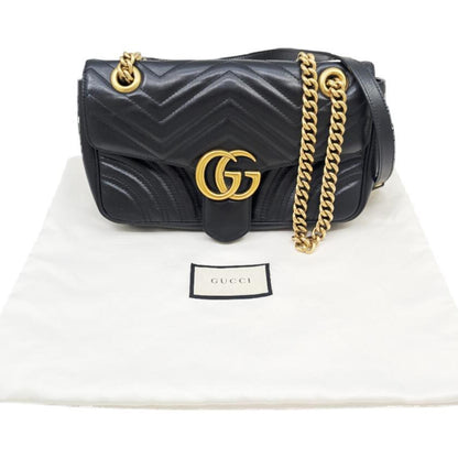 Gucci GG Marmont, Black, Leather, shoulder