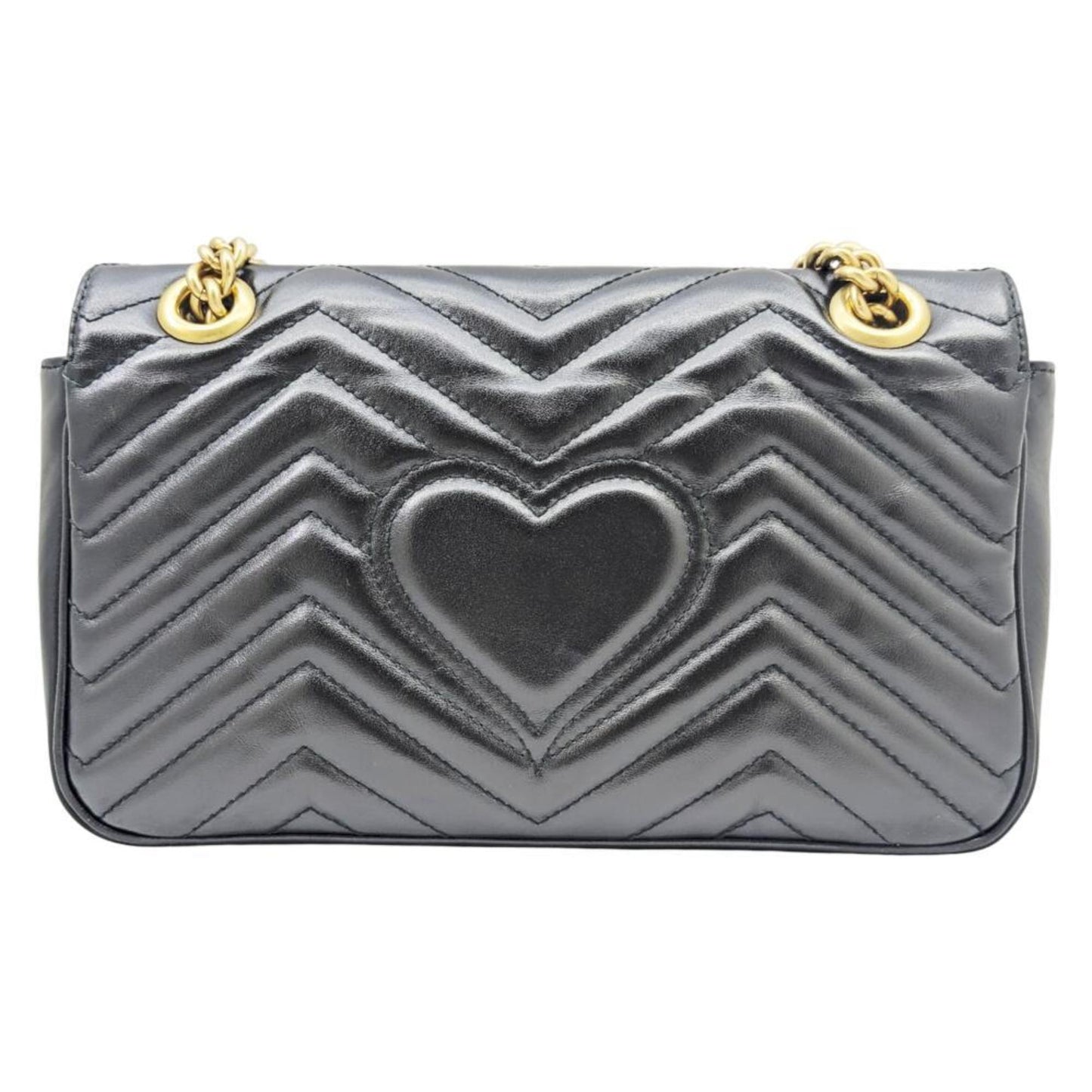 Gucci GG Marmont, Black, Leather, shoulder