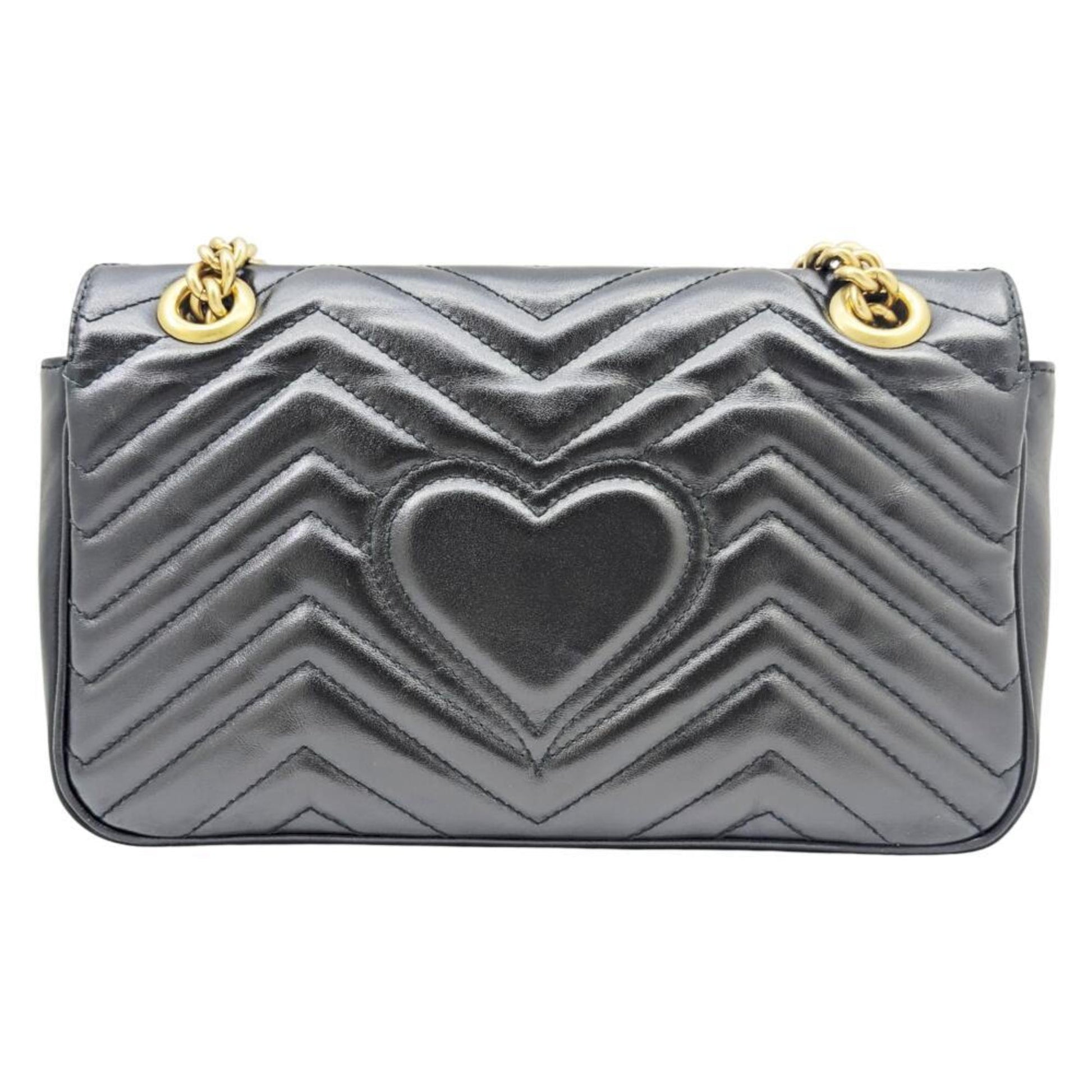 Gucci GG Marmont, Black, Leather, shoulder