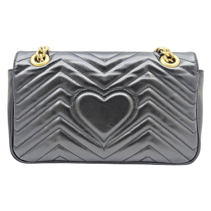 Gucci GG Marmont, Black, Leather, shoulder