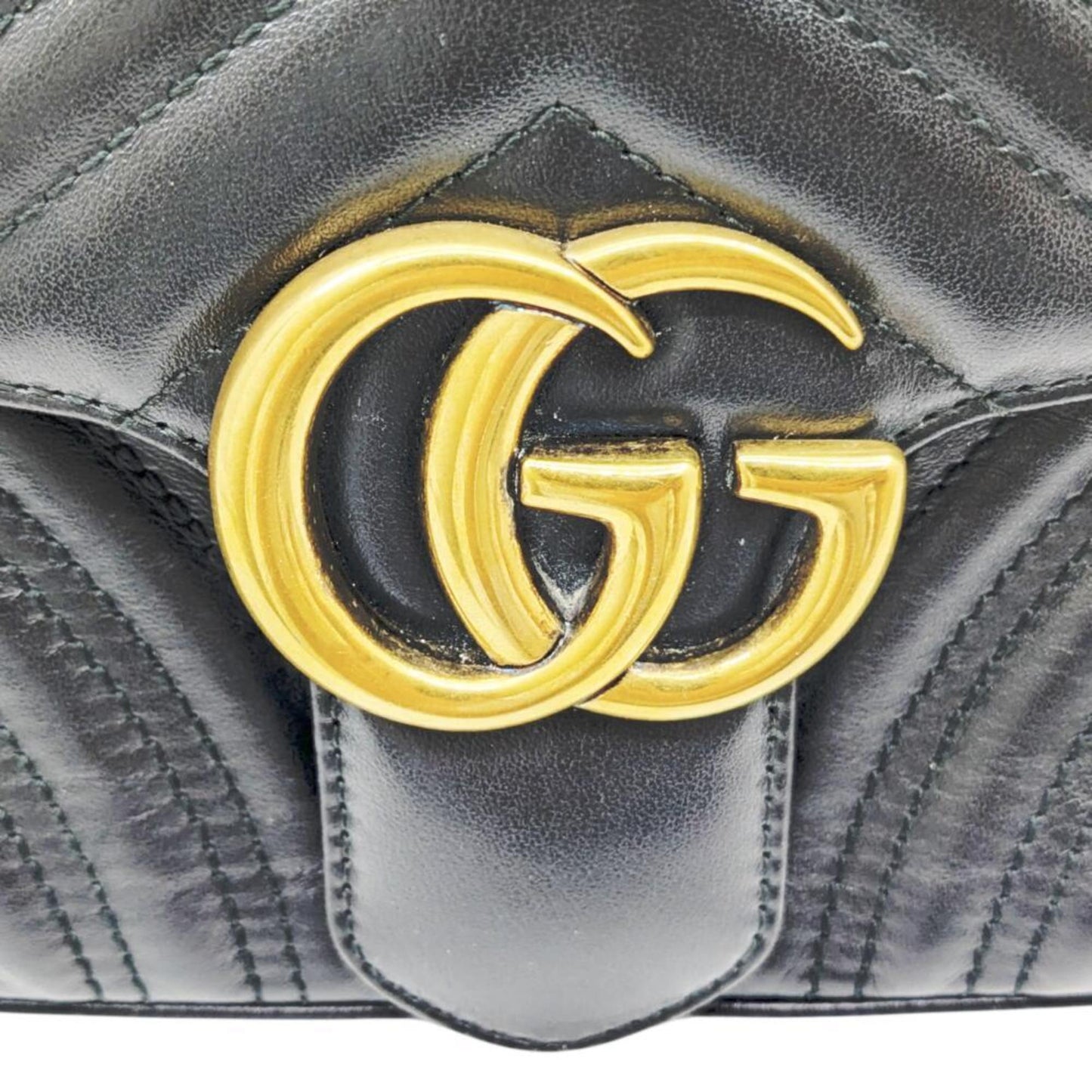 Gucci GG Marmont, Black, Leather, shoulder