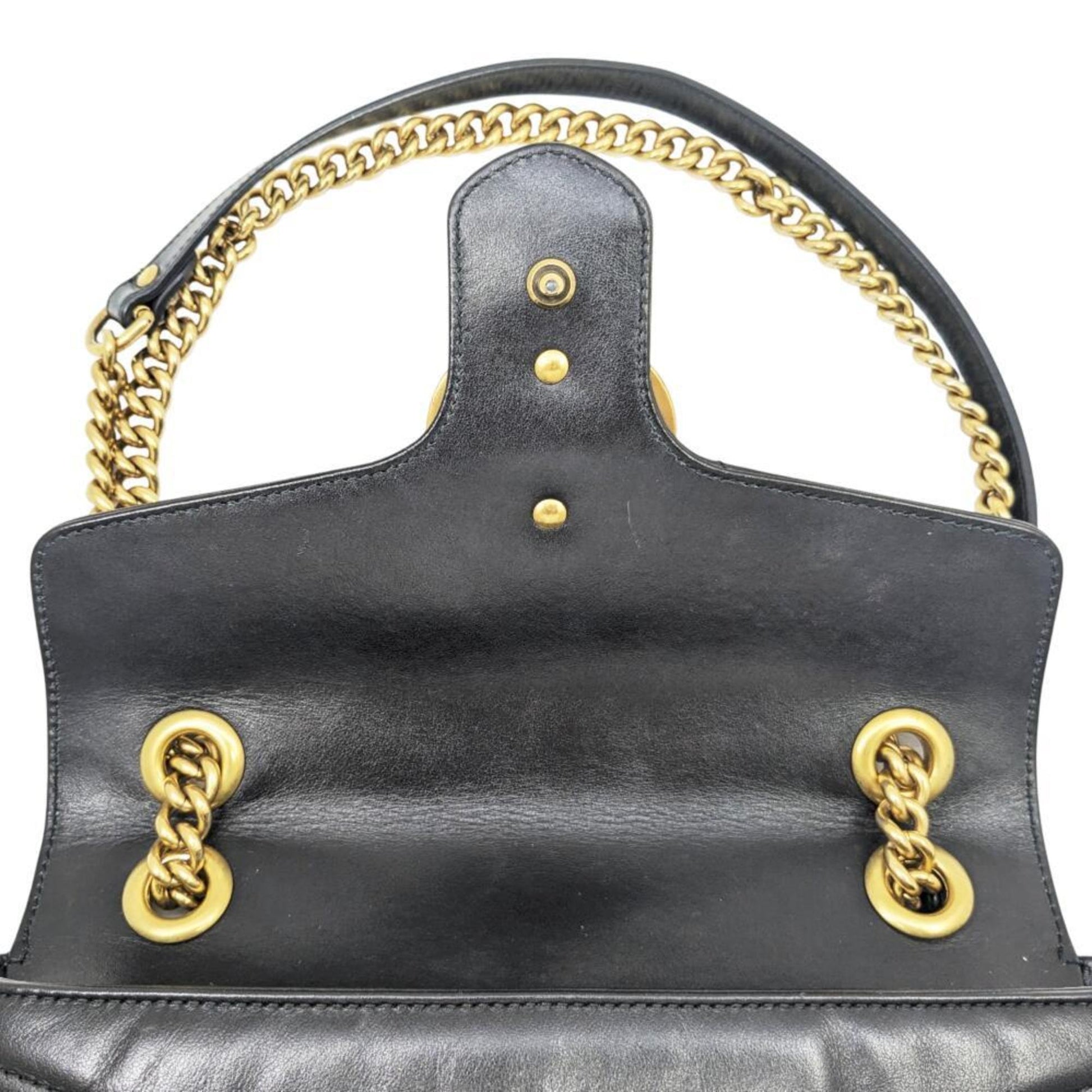 Gucci GG Marmont, Black, Leather, shoulder