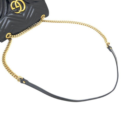 Gucci GG Marmont, Black, Leather, shoulder