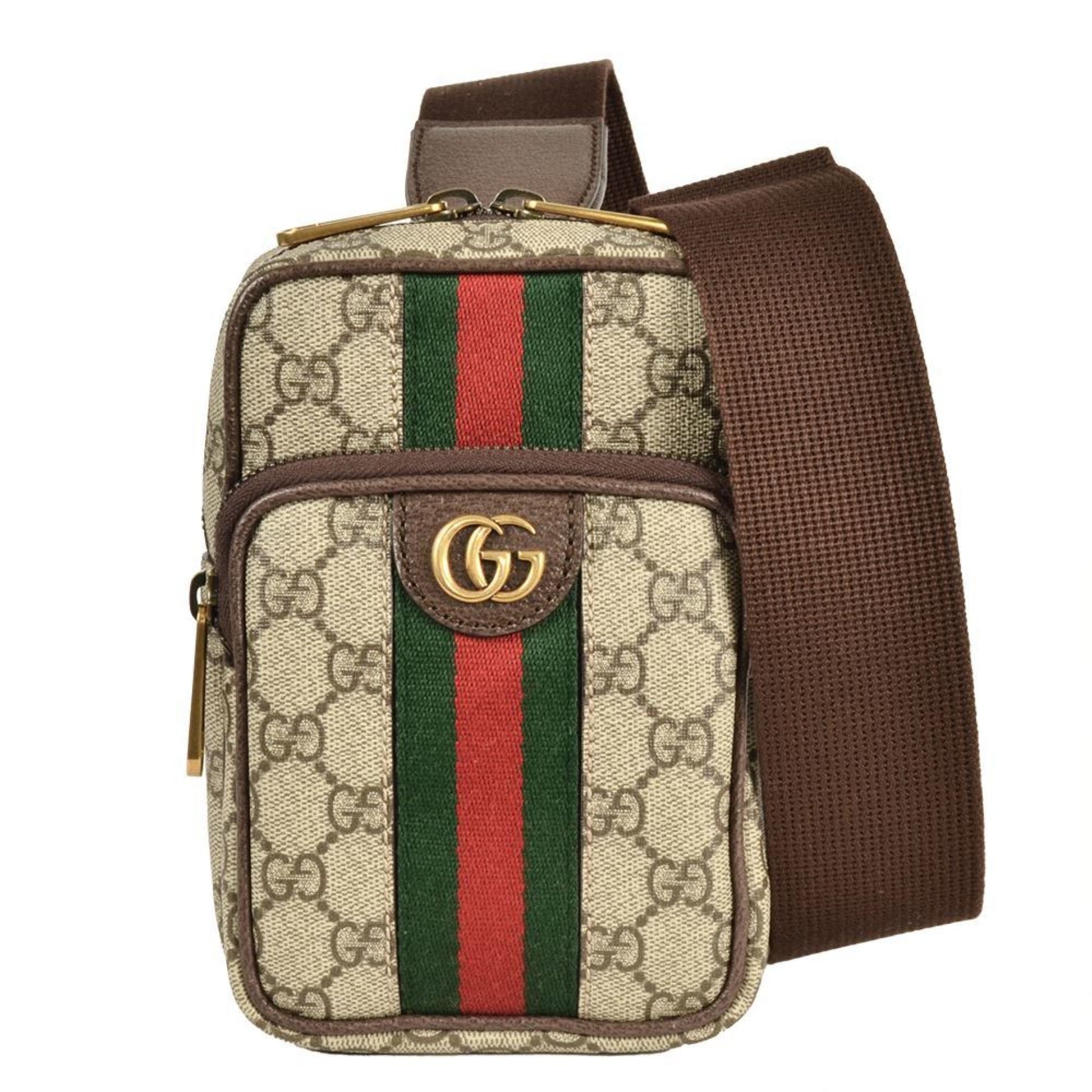 Gucci Ophidia, Beige, Canvas, shoulder