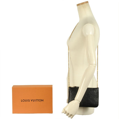 Louis Vuitton Double Zip, Black, Leather, clutch