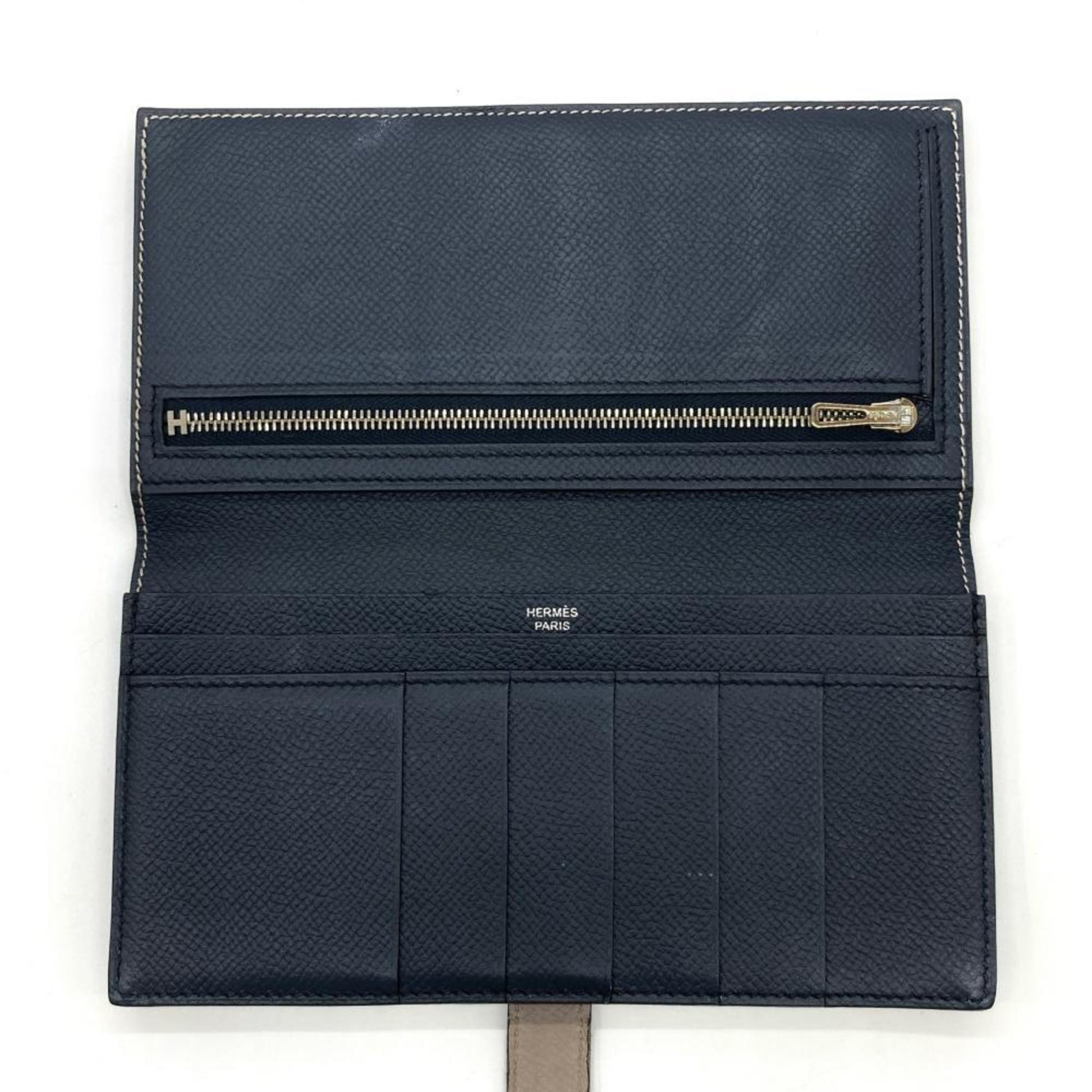 Hermès Béarn, Grey, Leather, wallet