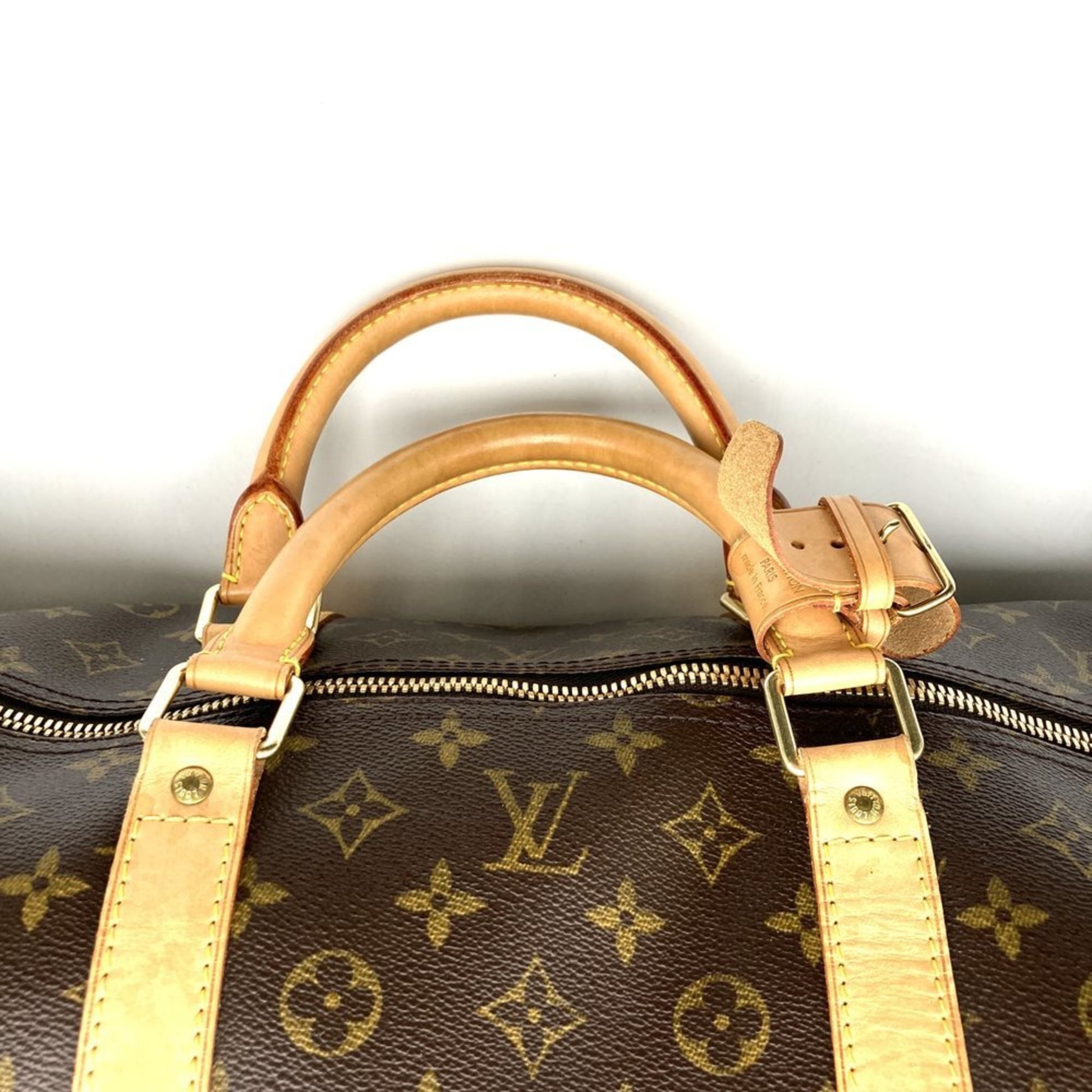 Louis Vuitton Keepall Bandoulière 60, Brown, Canvas, travel
