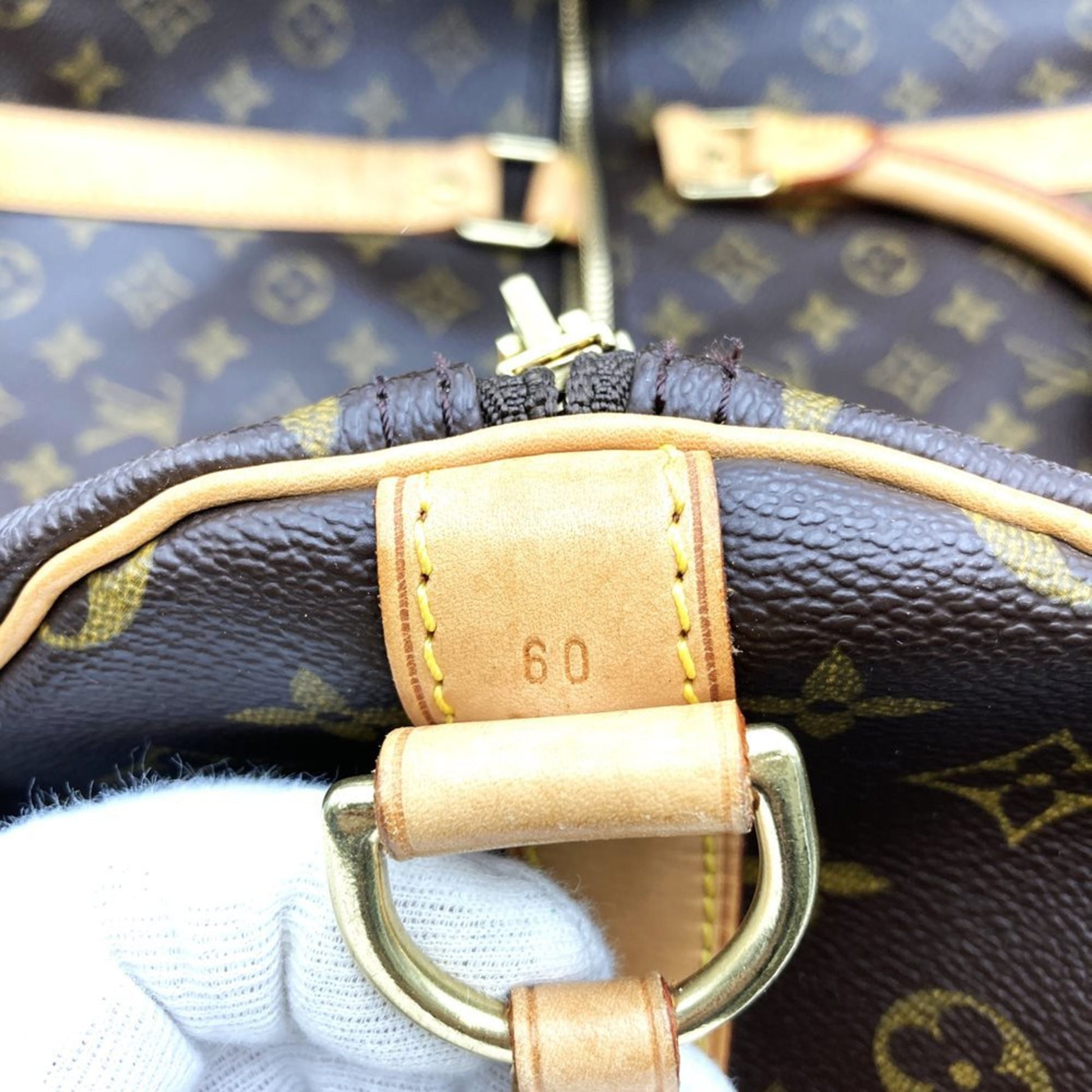 Louis Vuitton Keepall Bandoulière 60, Brown, Canvas, travel