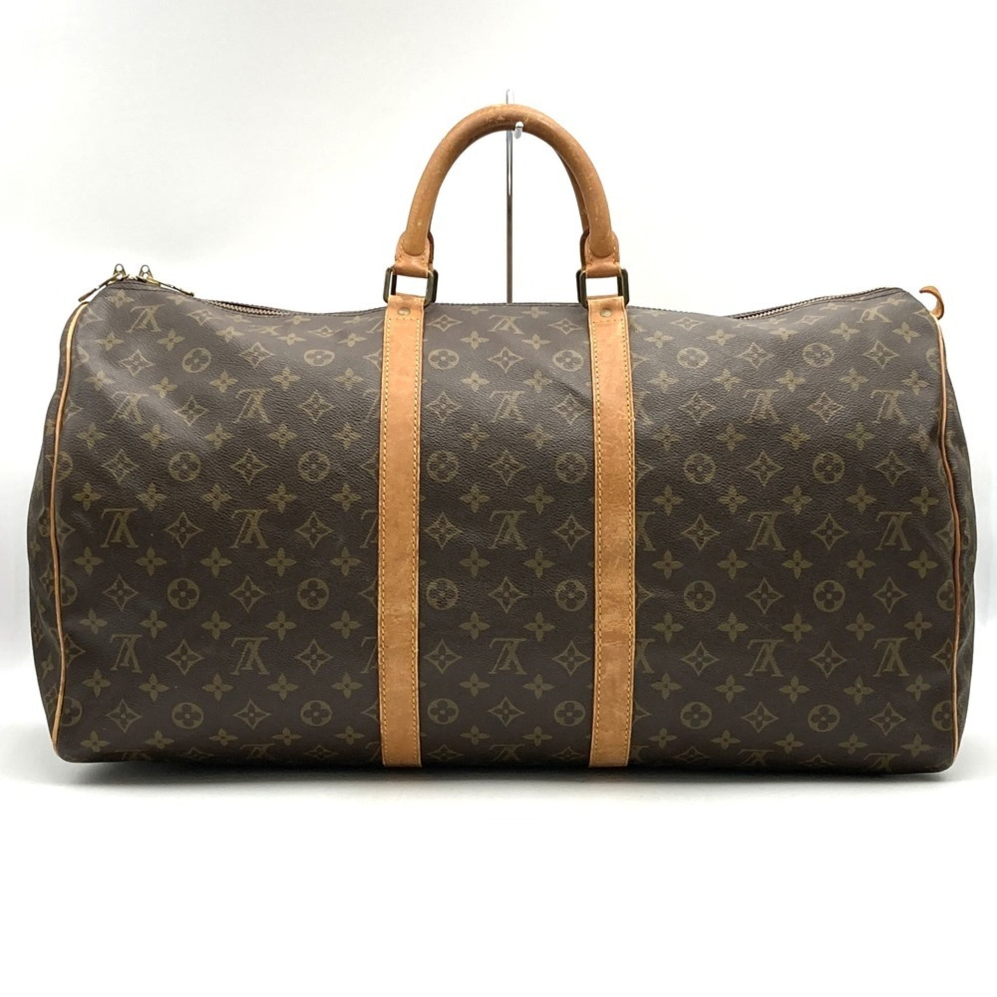 Louis Vuitton Keepall 55, Brown, Canvas, travel