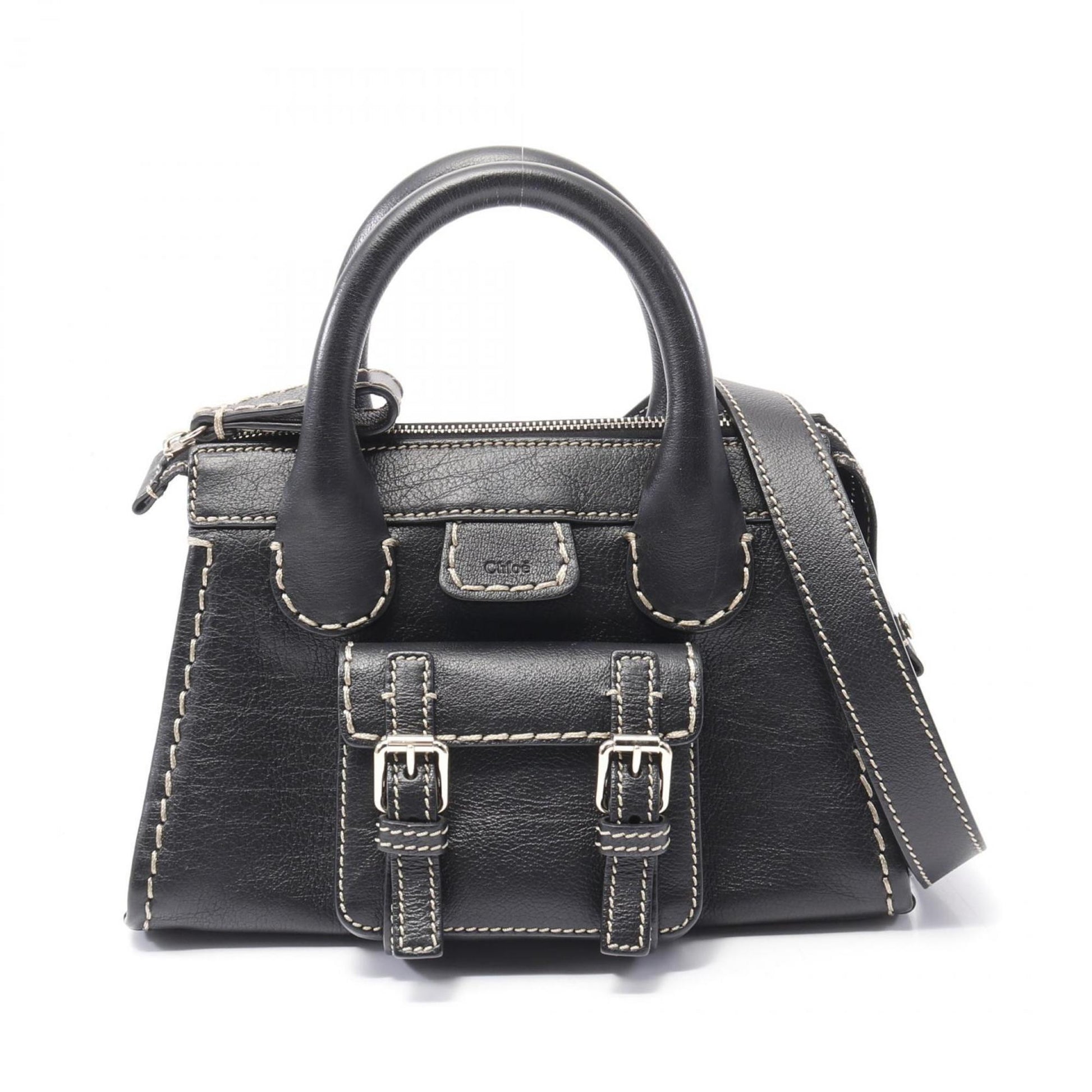 Chloé Edith, Black, Leather, handbag
