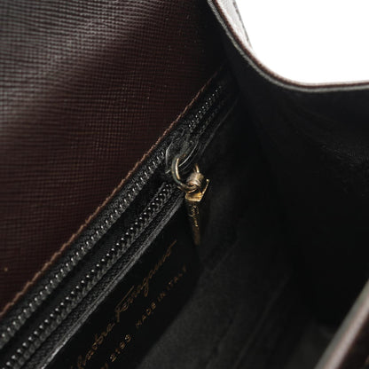 Salvatore Ferragamo Gancini, Brown, Leather, handbag