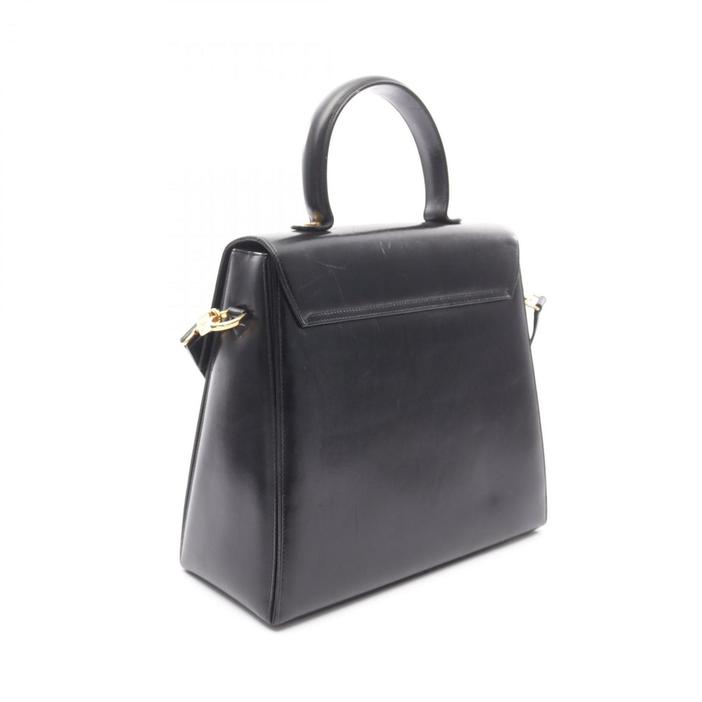 Salvatore Ferragamo Gancini, Black, Leather, handbag