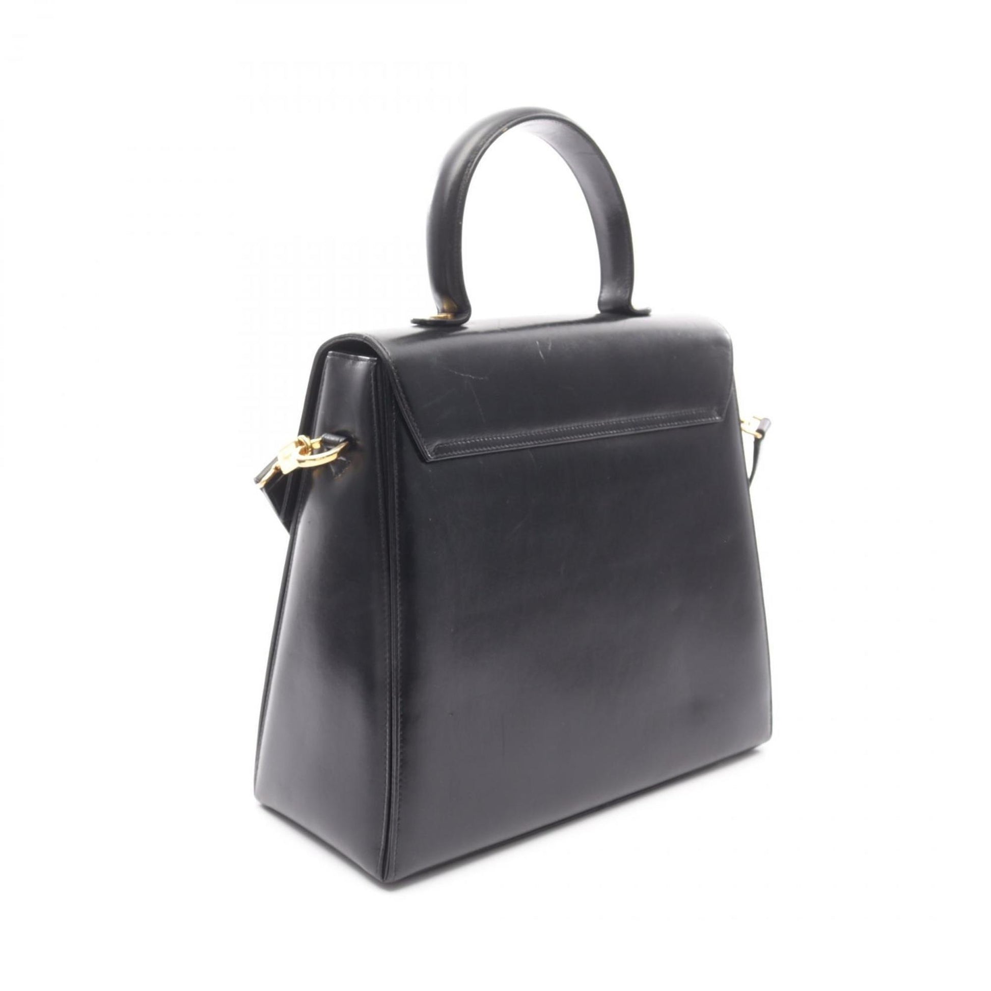 Salvatore Ferragamo Gancini, Black, Leather, handbag