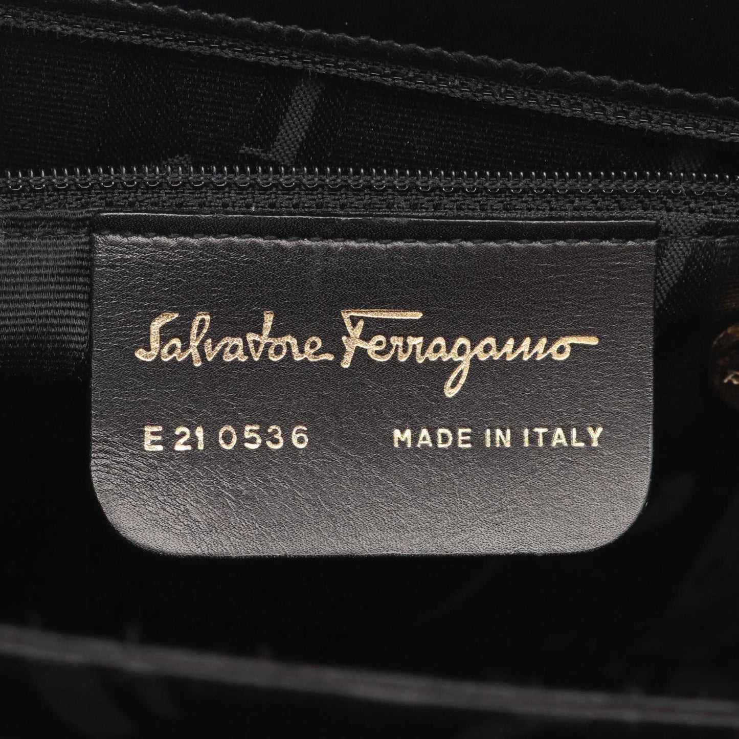 Salvatore Ferragamo Gancini, Black, Leather, handbag