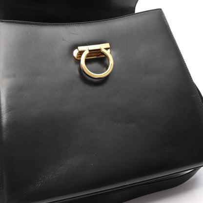 Salvatore Ferragamo Gancini, Black, Leather, handbag