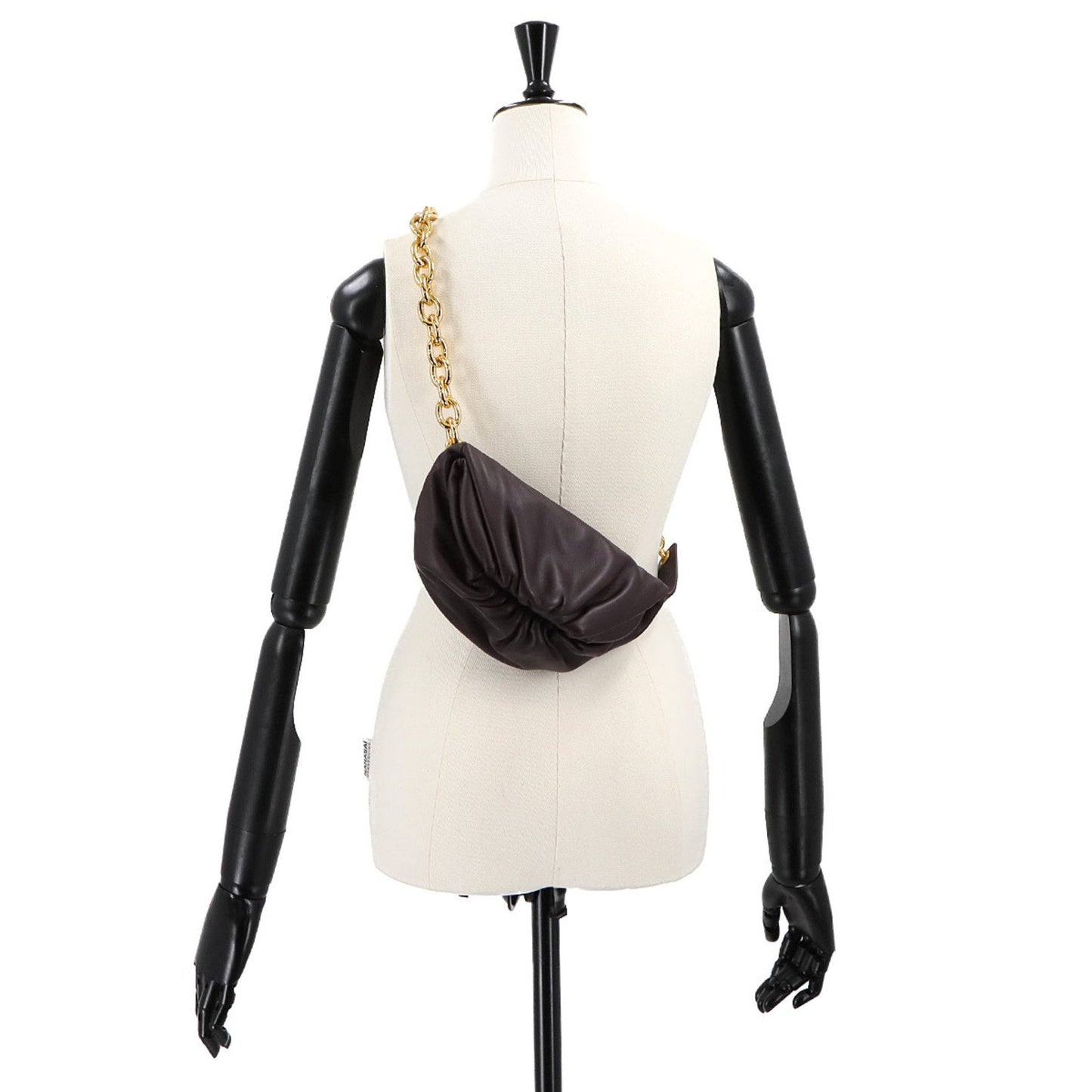 Bottega Veneta Chain Pouch, Burgundy, Leather, clutch