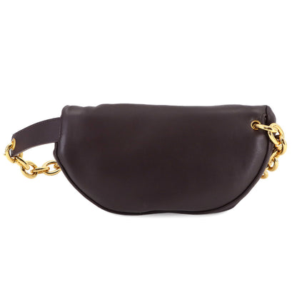 Bottega Veneta Chain Pouch, Burgundy, Leather, clutch