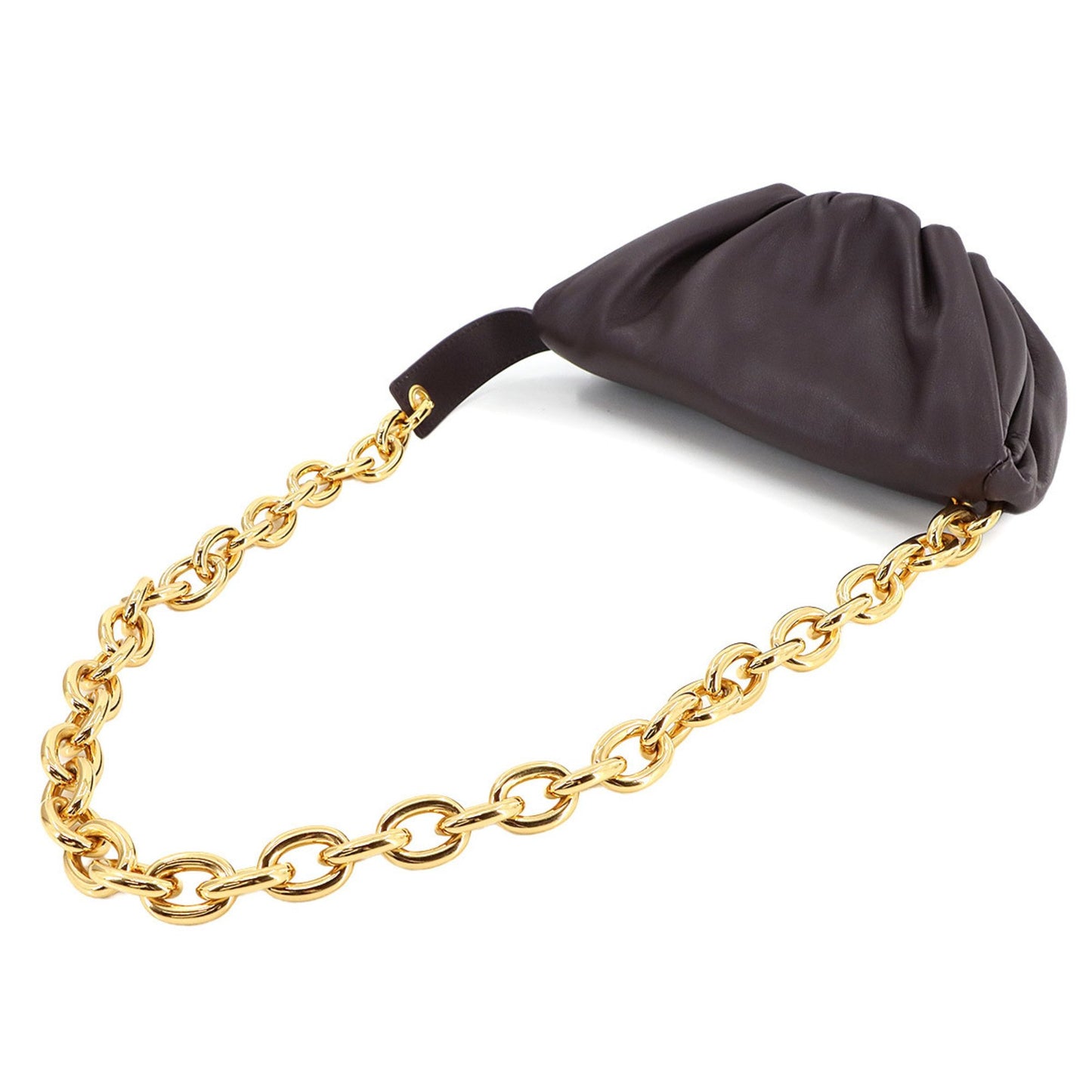 Bottega Veneta Chain Pouch, Burgundy, Leather, clutch