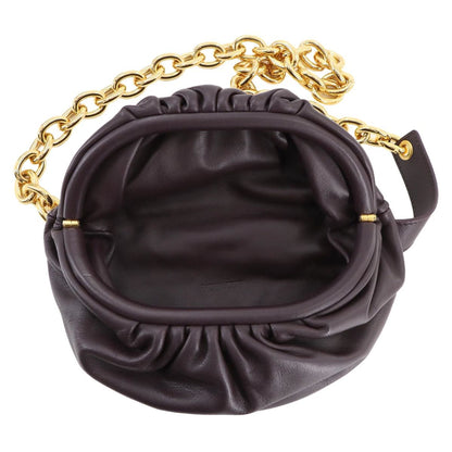 Bottega Veneta Chain Pouch, Burgundy, Leather, clutch