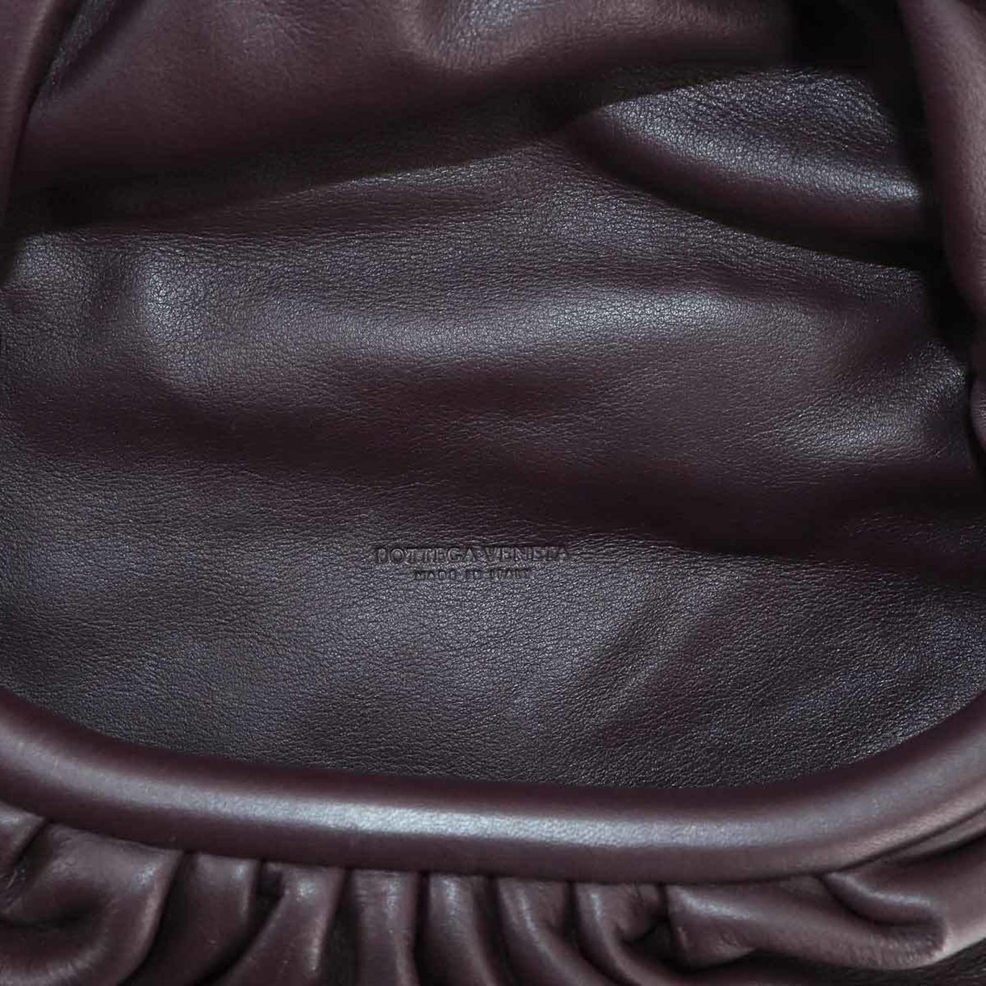 Bottega Veneta Chain Pouch, Burgundy, Leather, clutch