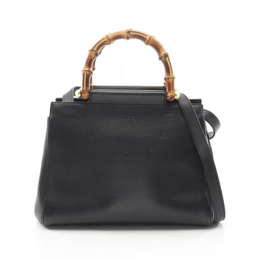Gucci Bamboo, Black, Leather, handbag