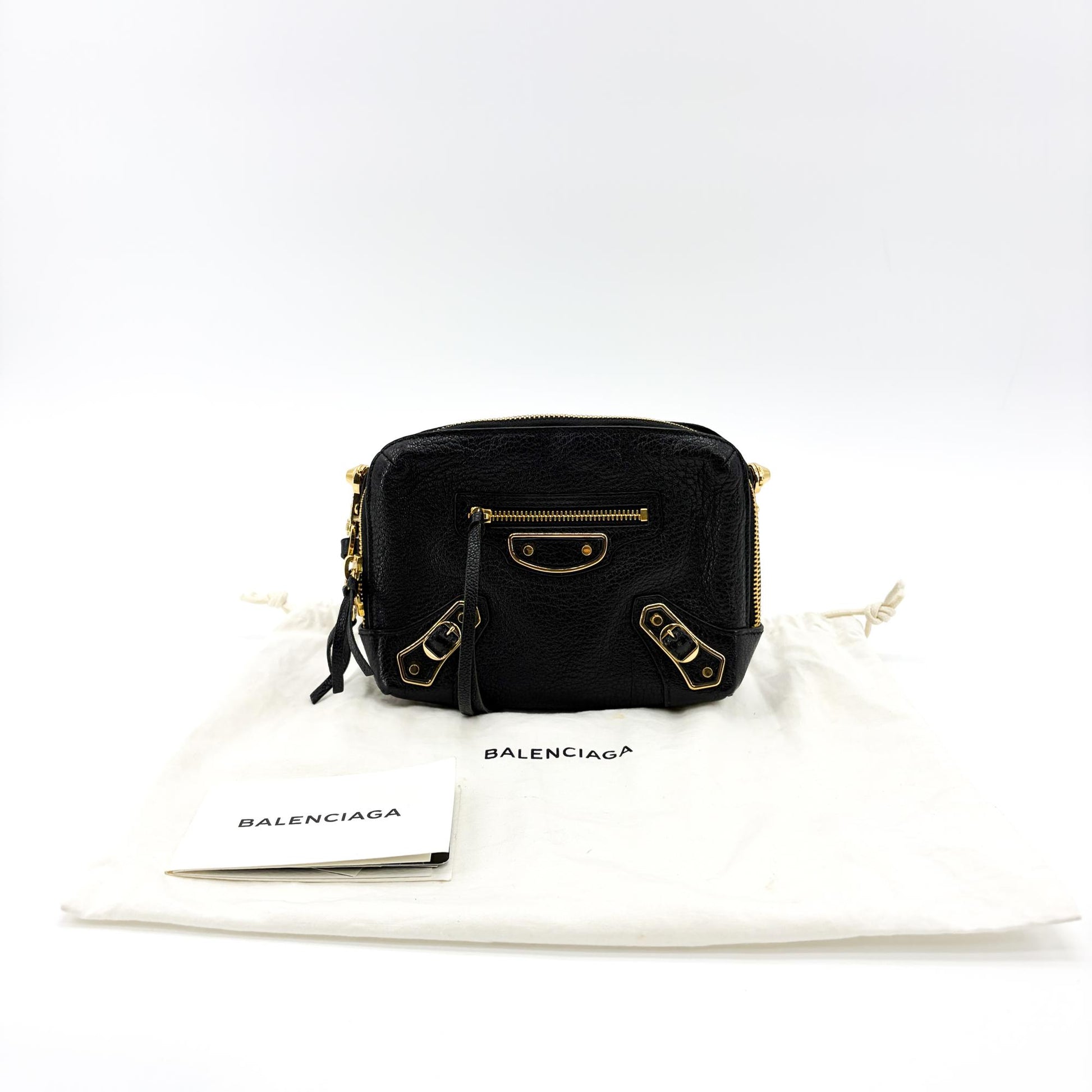 Balenciaga Classic Studs Chain Reporter Leather, Black, Leather, Crossbody Bag
