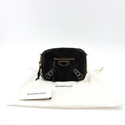 Balenciaga Classic Studs Chain Reporter Leather, Black, Leather, Crossbody Bag