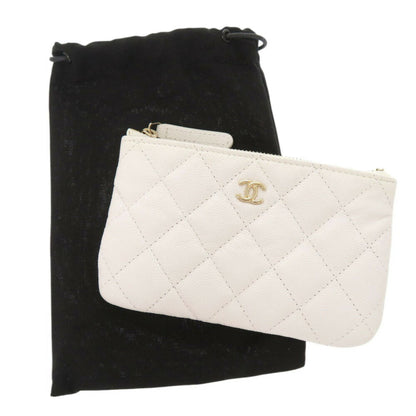 Chanel Coco Mark, White, Leather, wallet