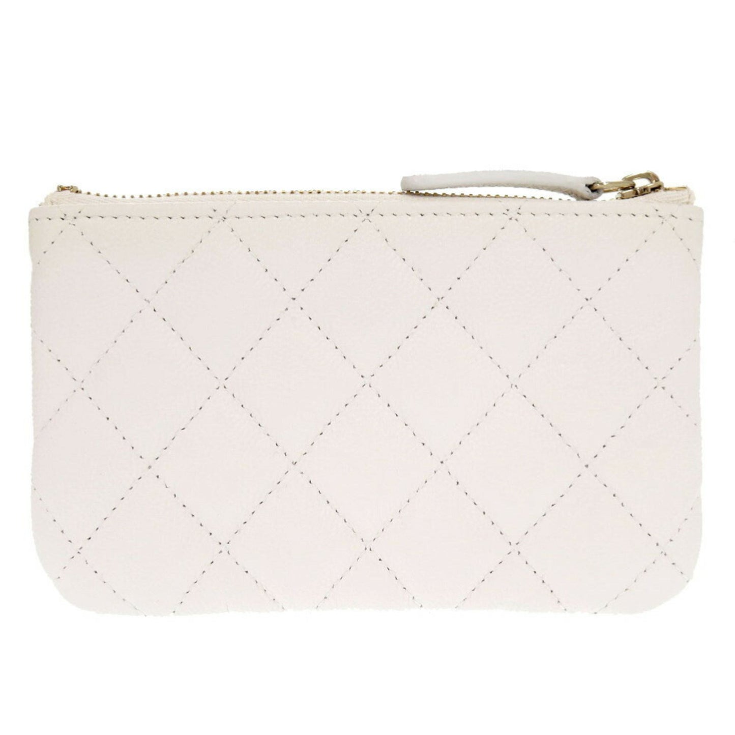 Chanel Coco Mark, White, Leather, wallet