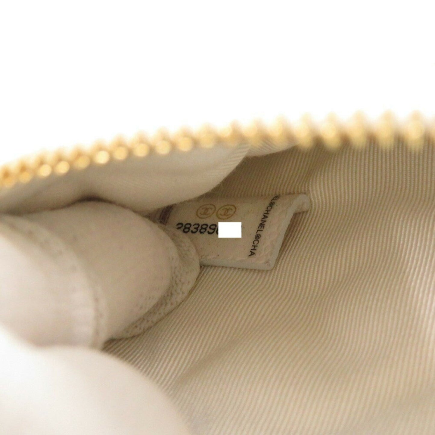 Chanel Coco Mark, White, Leather, wallet