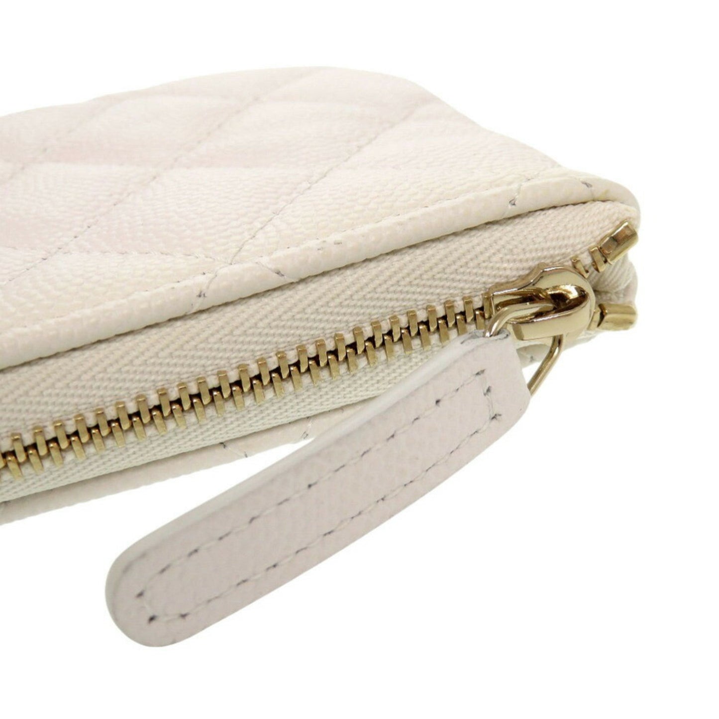 Chanel Coco Mark, White, Leather, wallet